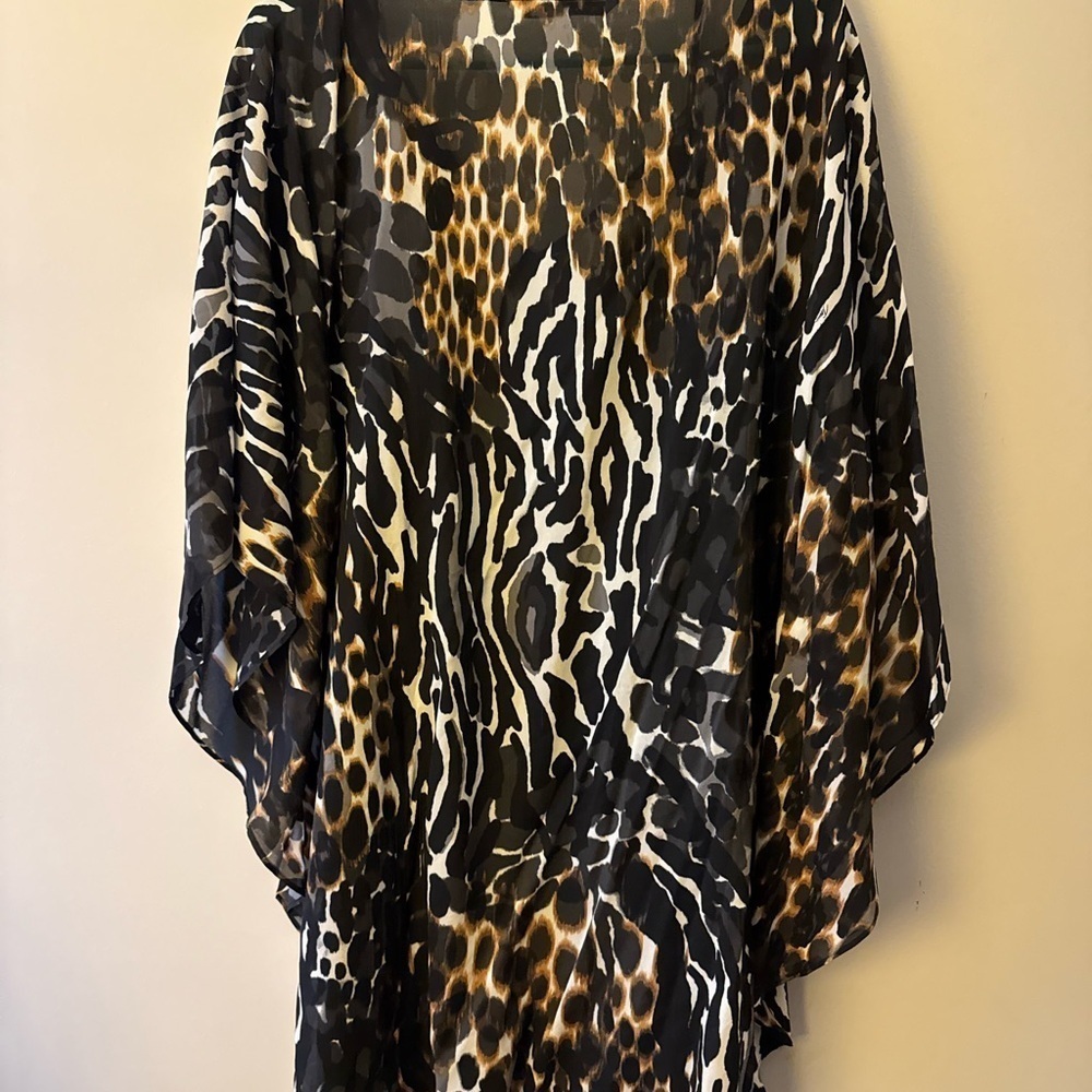 TRINA TURK WOMENS MEGAN CHEETA PRINT SILK GEORGETTE DRESS SIZE 12 - Picture 5 of 6